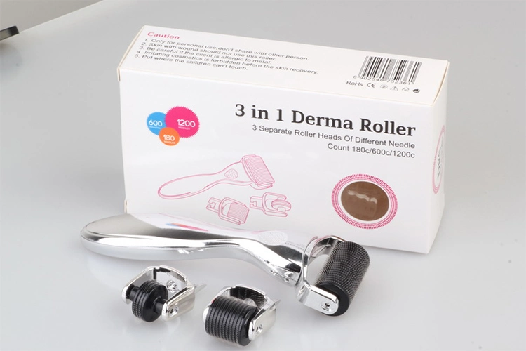 OEM/ODM niestandardowa marka 3 w 1 Drs Derma Roller For Anti Aging Titanium ze stali nierdzewnej 1