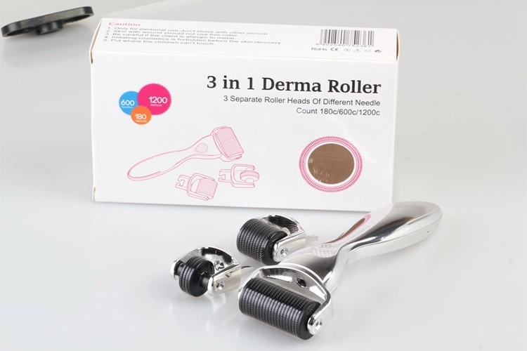 OEM/ODM niestandardowa marka 3 w 1 Drs Derma Roller For Anti Aging Titanium ze stali nierdzewnej 3