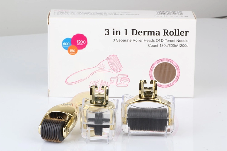 OEM/ODM niestandardowa marka 3 w 1 Drs Derma Roller For Anti Aging Titanium ze stali nierdzewnej 2